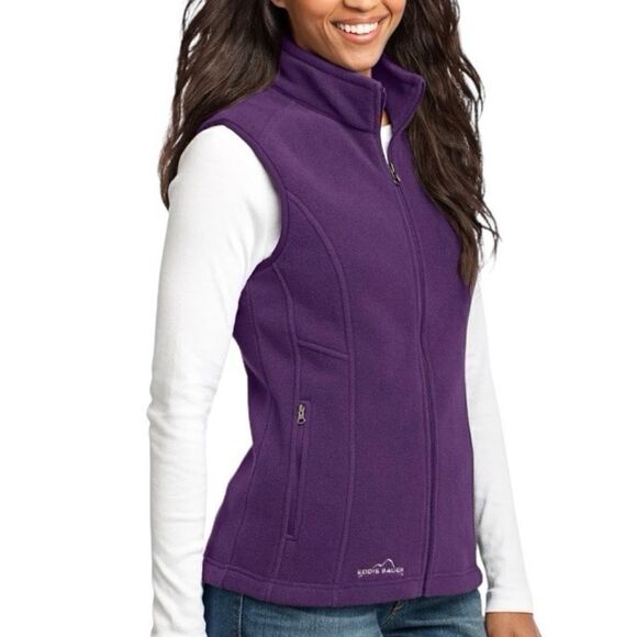 Eddie Bauer® - “dog mom” custom Antlia - Ladies Fleece Vest | purple | size L - Picture 1 of 10